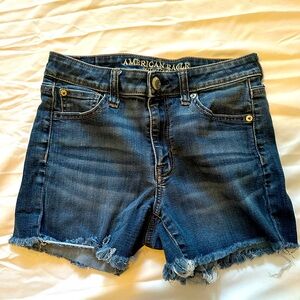 American Eagle Outfitters Blue Jean Shorts Distressed Style